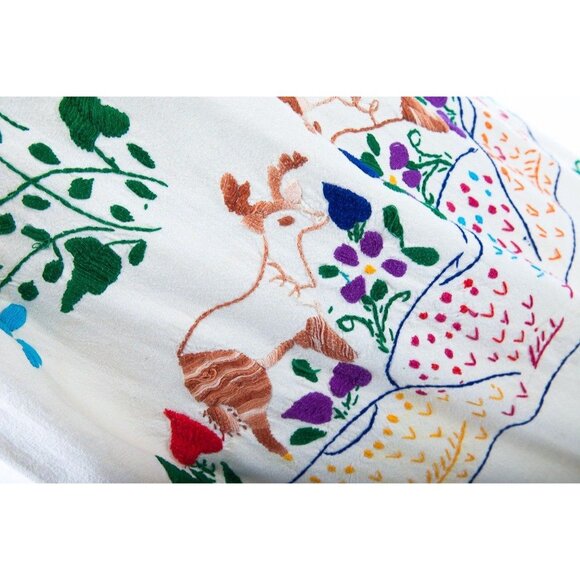 Vintage 1970's Handmade Hand Embroidered Maxi Dress Wedding Dress One Of A Kind - Picture 3 of 10